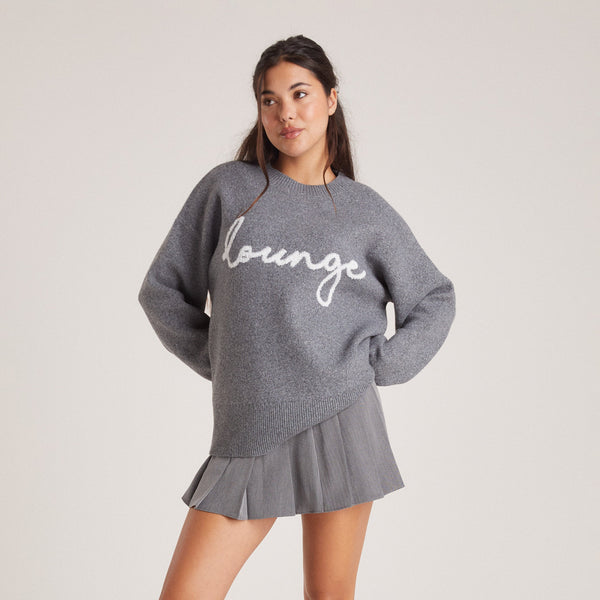 lounge underwear Lounge Knitted Crew Neck Jumper - Grey