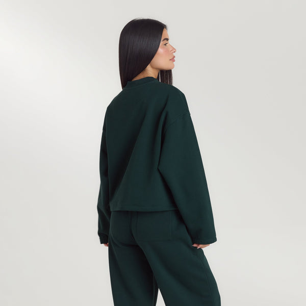 Lounge Underwear Lounge Living Quarter-Zip Jumper - Forest Green