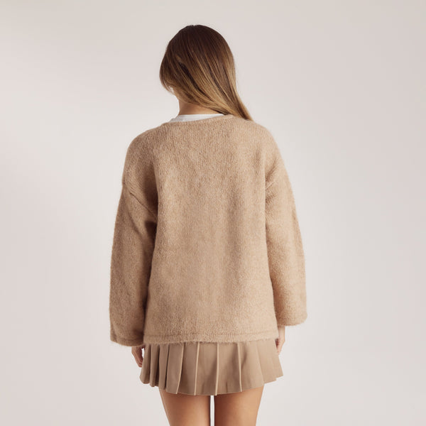 Lounge Underwear Alpaca Blend Jacket - Tan