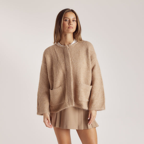 Lounge Underwear Alpaca Blend Jacket - Tan