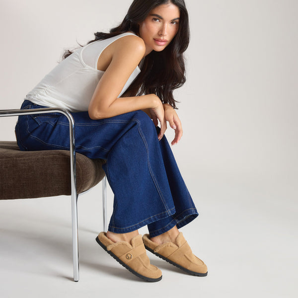 Lounge Underwear Amara Mules - Chestnut