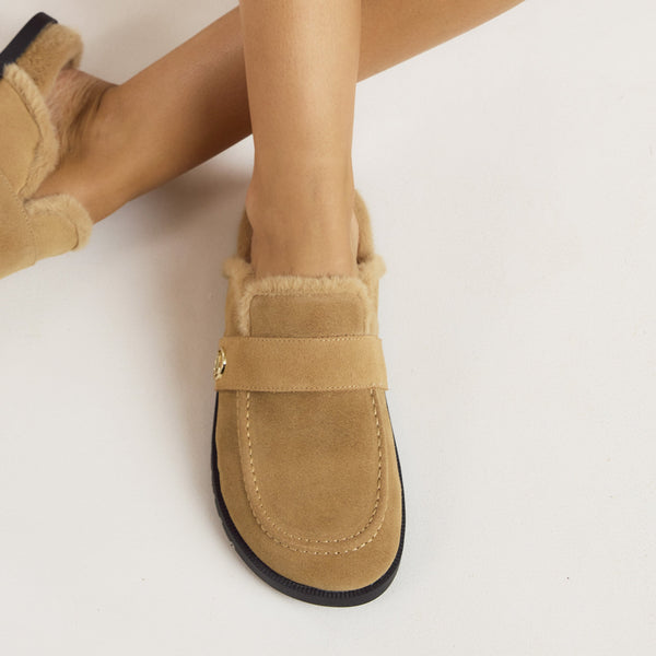 Lounge Underwear Amara Mules - Chestnut