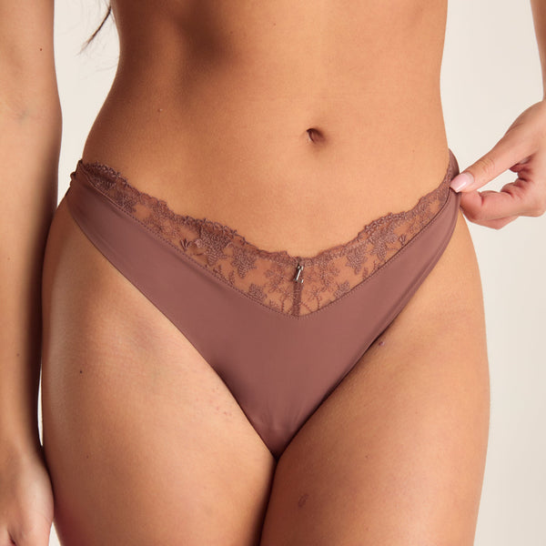 Lounge Underwear Anti-Gravity Thong - Nutmeg