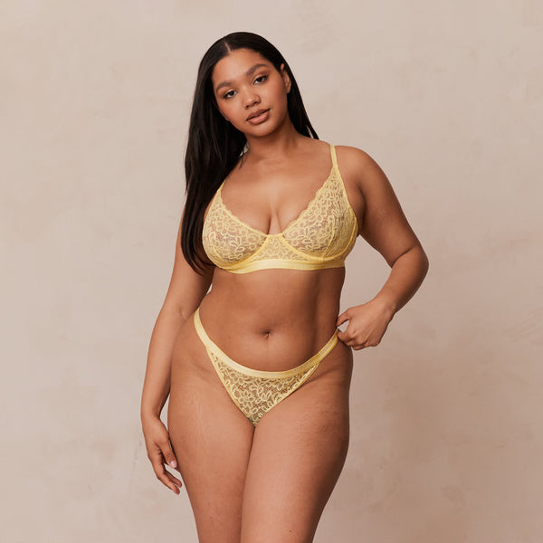 Lounge Underwear Balcony Bra - Lemon