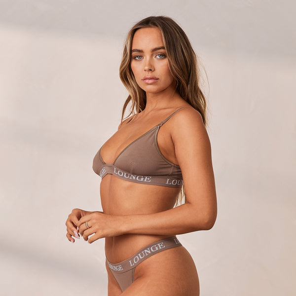 Lounge Underwear Bamboo Triangle Bra - Coffee