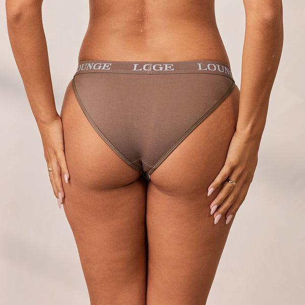 Lounge Underwear Bamboo Triangle Briefs - Coffee