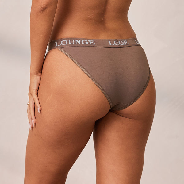 Lounge Underwear Bamboo Triangle Briefs - Coffee