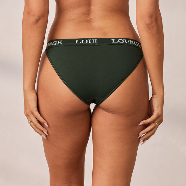Lounge Underwear Bamboo Triangle Briefs - Pine Green