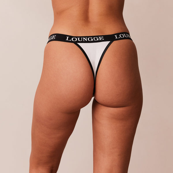 lounge underwear Bamboo Triangle Thong - White