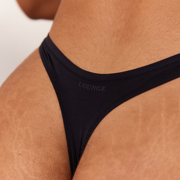 Lounge Underwear Barely There Thong - Black