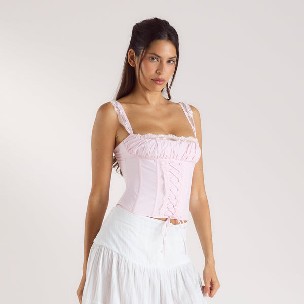 Lounge Underwear Belle Corset Top - Pink