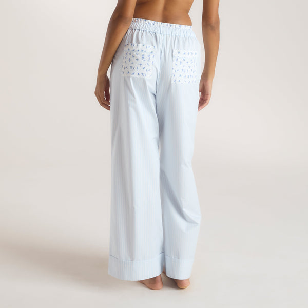 lounge underwear Bloom & Stripe Pyjama Bottoms - Blue