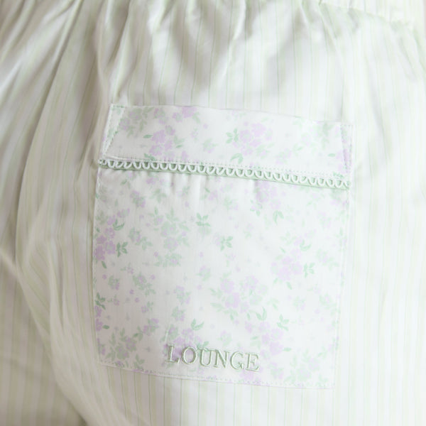 Lounge Underwear Bloom & Stripe Pyjama Shorts - Sage