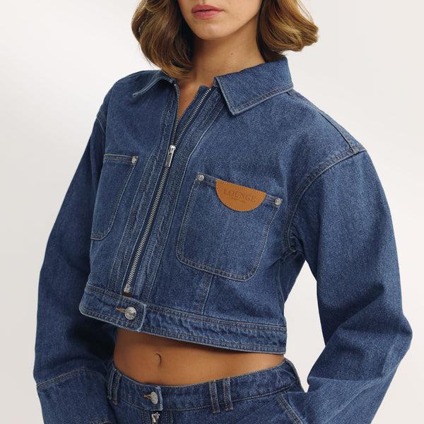 lounge underwear Boxy Denim Jacket - Blue