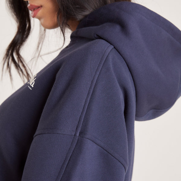 Lounge Underwear Boxy Hoodie - Ink Blue