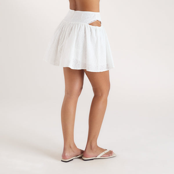 lounge underwear Broderie Mini Skirt - White