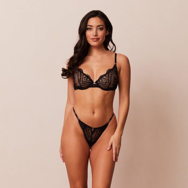 Lounge Underwear Charmed Balcony Bra - Black