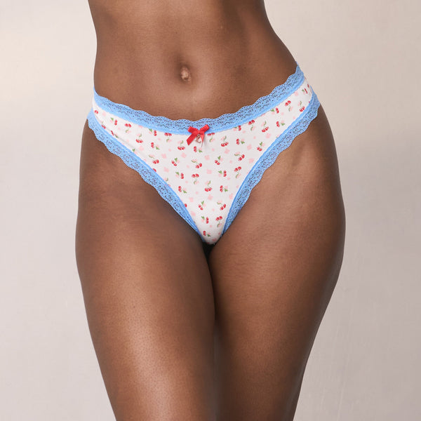 Lounge Underwear Cherry Print Thongs (3 Pack) - Multi