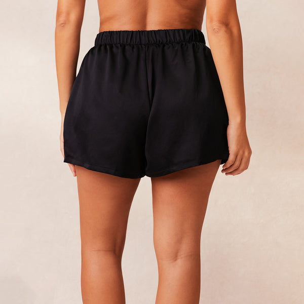 lounge underwear Classic Satin Pyjama Shorts - Black