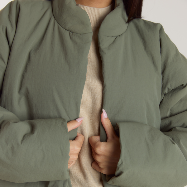 Lounge Underwear Cocoon Puffer Coat - Sage