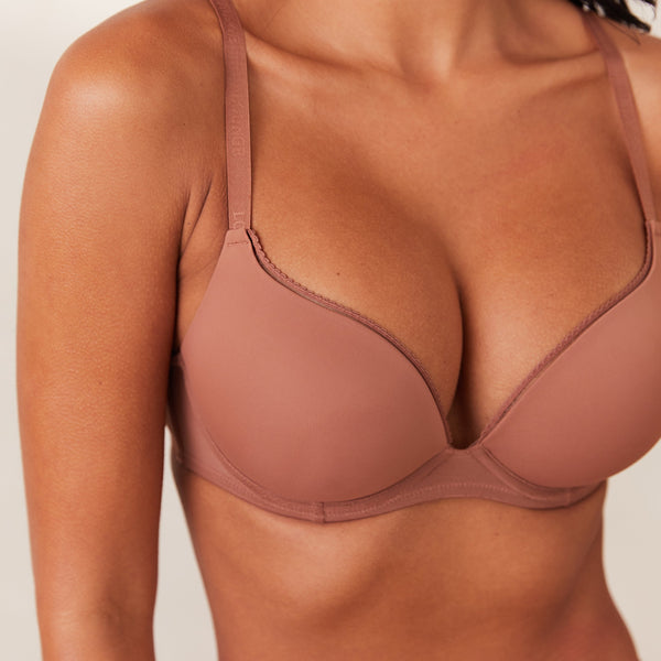 Lounge Underwear Comfort Push-Up T-shirt Bra - Mocha