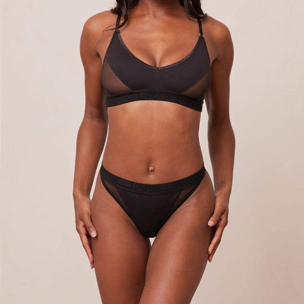 lounge underwear Contour Mesh Bra - Black