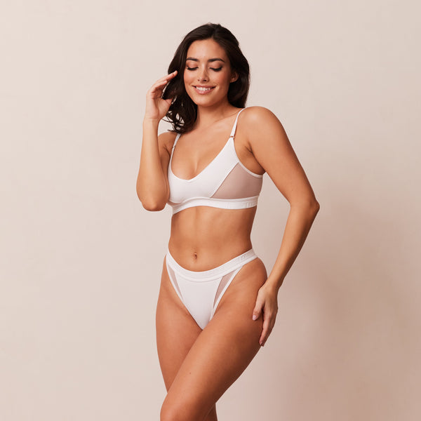 Lounge Underwear Contour Mesh Bra - White