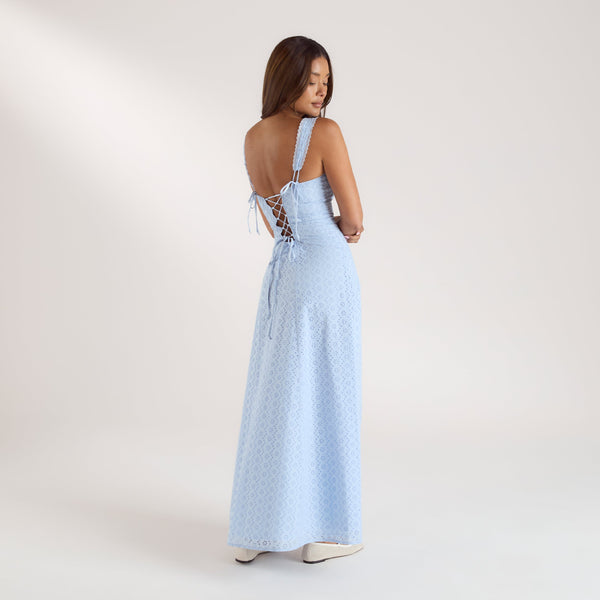 lounge underwear Corset Back Maxi Dress - Blue