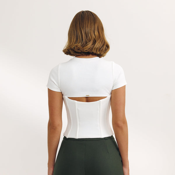 Lounge Underwear Corset T-Shirt - Off White