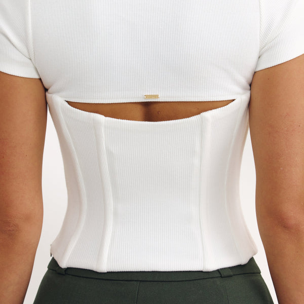 Lounge Underwear Corset T-Shirt - Off White