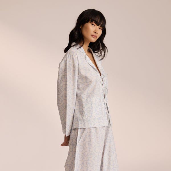 Lounge Underwear Cotton Pyjama Shirt - Blue