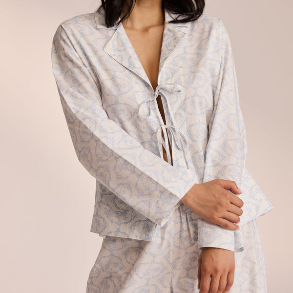 lounge underwear Cotton Pyjama Shirt - Blue