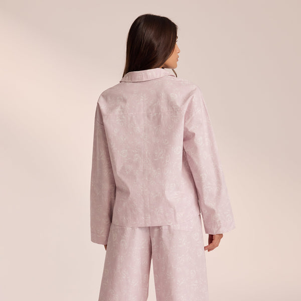 Lounge Underwear Cotton Pyjama Shirt - Lilac