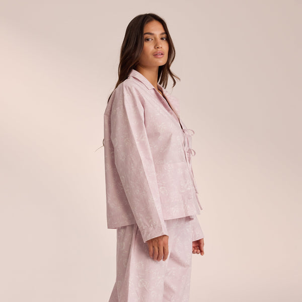 Lounge Underwear Cotton Pyjama Shirt - Lilac