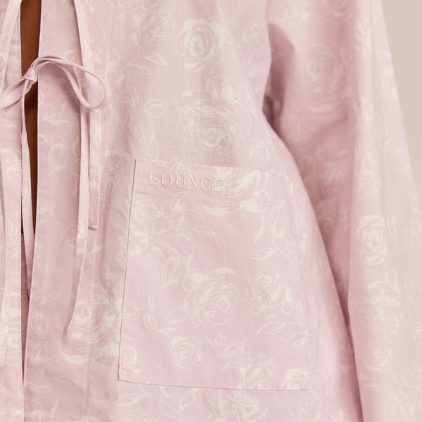 Lounge Underwear Cotton Pyjama Shirt - Lilac