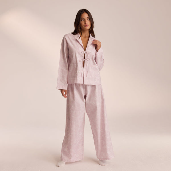 lounge underwear Cotton Pyjama Shirt - Lilac