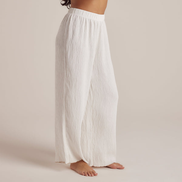 Lounge Underwear Crinkle Pyjama Bottoms - White