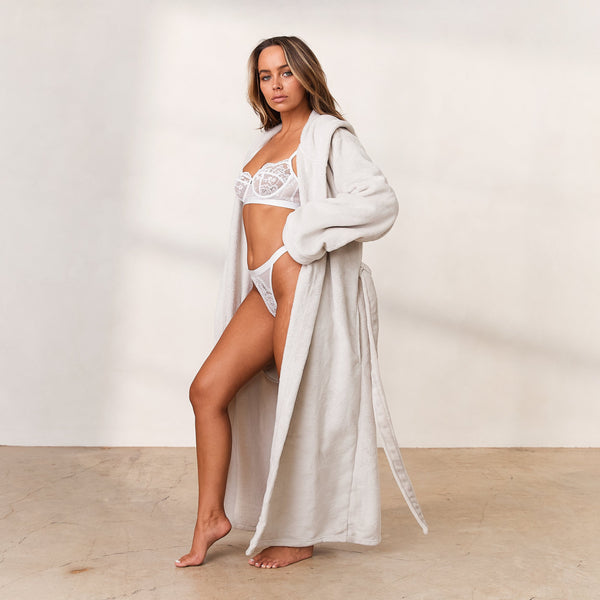 Lounge Underwear Cuddle Me Dressing Gown - Pearl