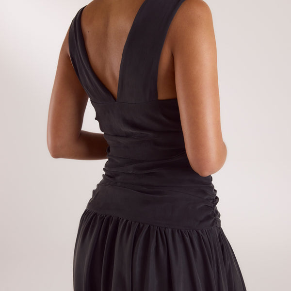 Lounge Underwear Cupro Blend Maxi Dress - Black