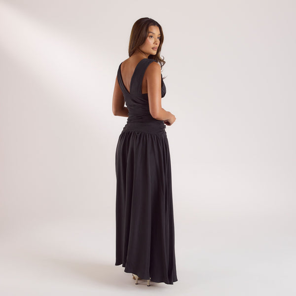 lounge underwear Cupro Blend Maxi Dress - Black