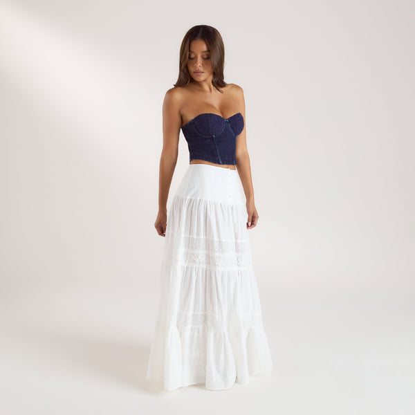 Lounge Underwear Denim Corset Top - Indigo