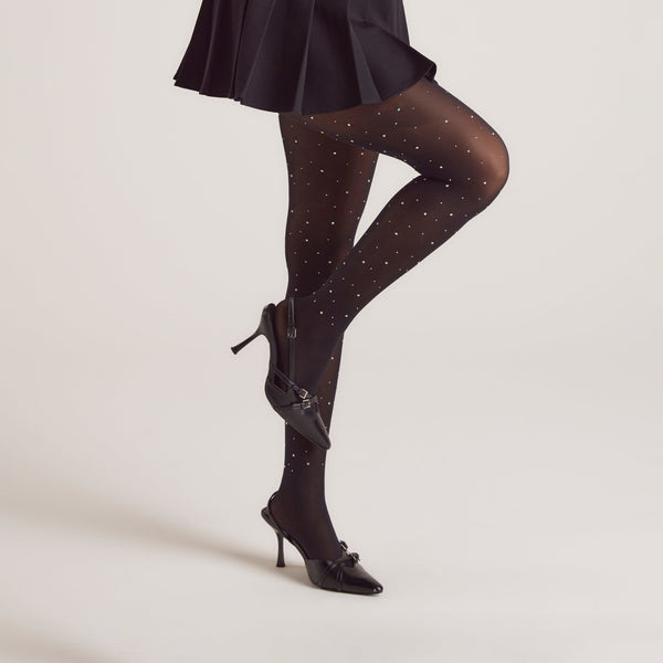 Lounge Underwear Diamanté Tights (40 Denier) - Black