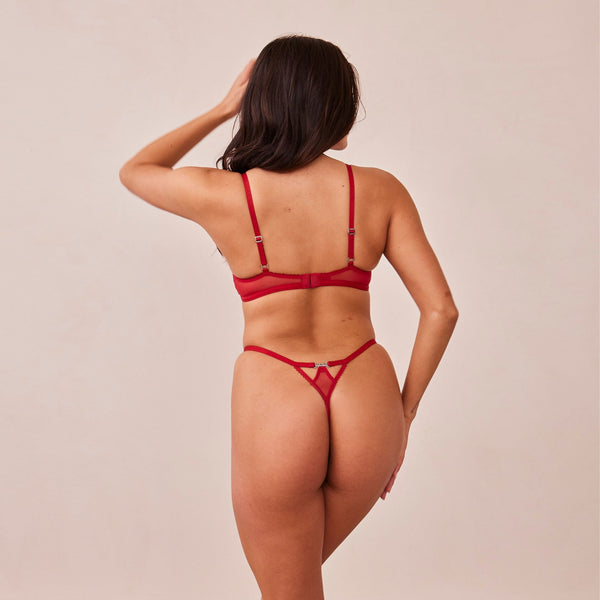 lounge underwear Flirt Balcony Bra - Maroon
