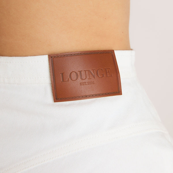 Lounge Underwear High-Waisted Denim Skirt - White