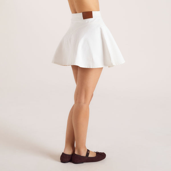 Lounge Underwear High-Waisted Denim Skirt - White
