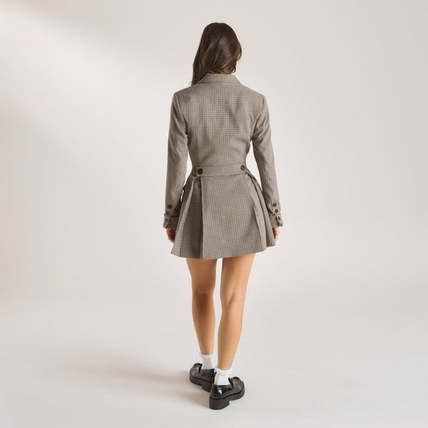 lounge underwear Houndstooth Blazer Dress - Brown
