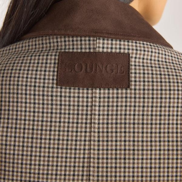 Lounge Underwear Houndstooth Jacket - Brown