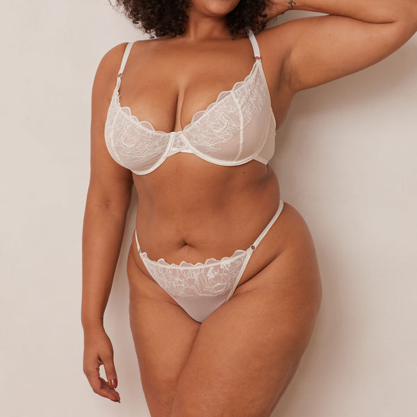 Lounge Underwear Illustration Balcony Bra - Pearl