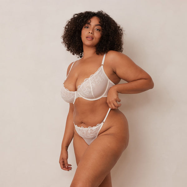 Lounge Underwear Illustration Balcony Bra - Pearl