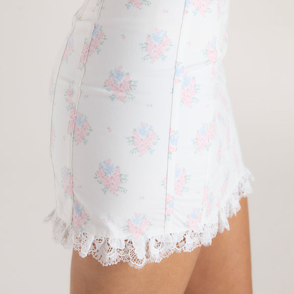 Lounge Underwear Josephine Mini Skirt - White